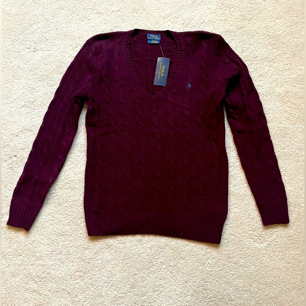 NWT Polo burgundy size medium sweater